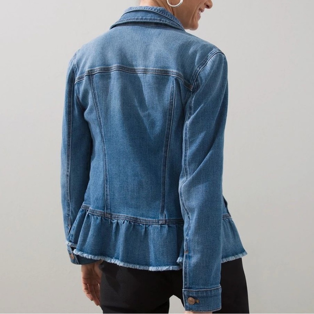 Chico's Blue Jean Jacket with Fitted Silhouette - Picture 4 of 4
